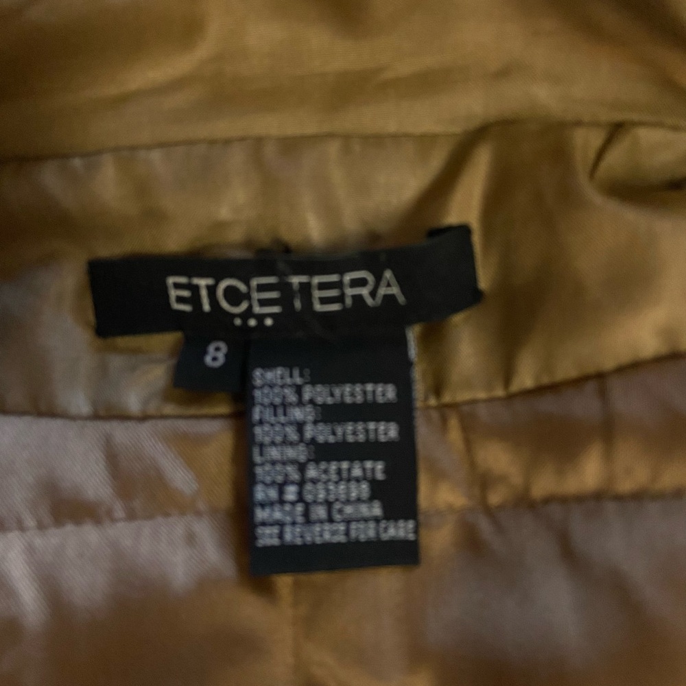 Etcetera Metallic Gold Puffer Jacket with zip off sleeves - Picture 2 of 13